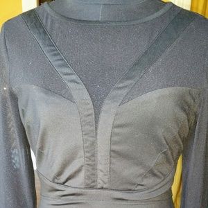 nikibiki black dress long sleeve shirred size XS-S